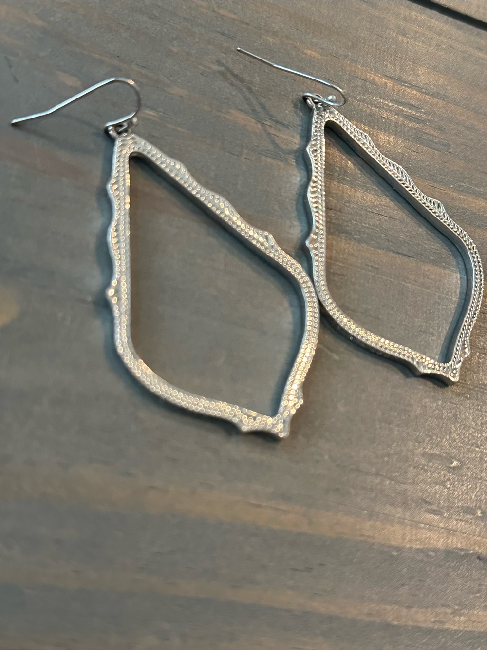 Kendra Scott Sophia Silver Open Frame Dangle Earrings (large) - Picture 3 of 3